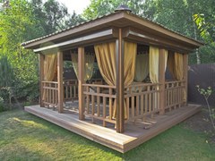 Красивые и надежные беседки для дачи из бруса от компании D-Dom